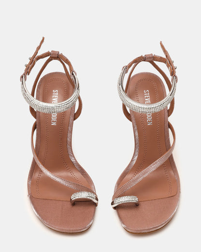 TIA RHINESTONES MOCHA SATIN