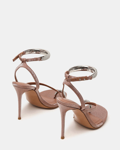 TIA RHINESTONES MOCHA SATIN
