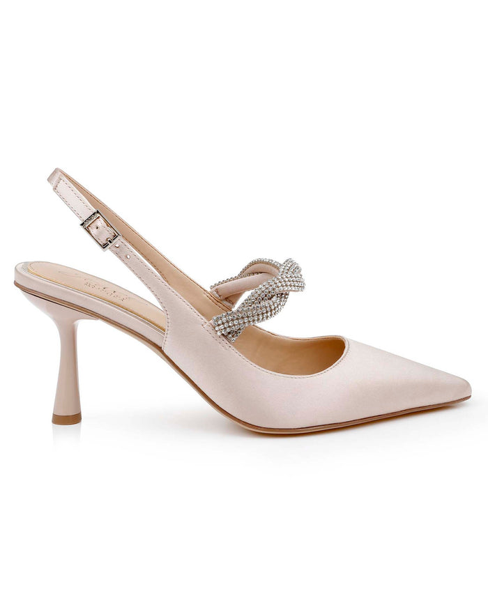 Champagne | Tierney Braided Slingback Pumps