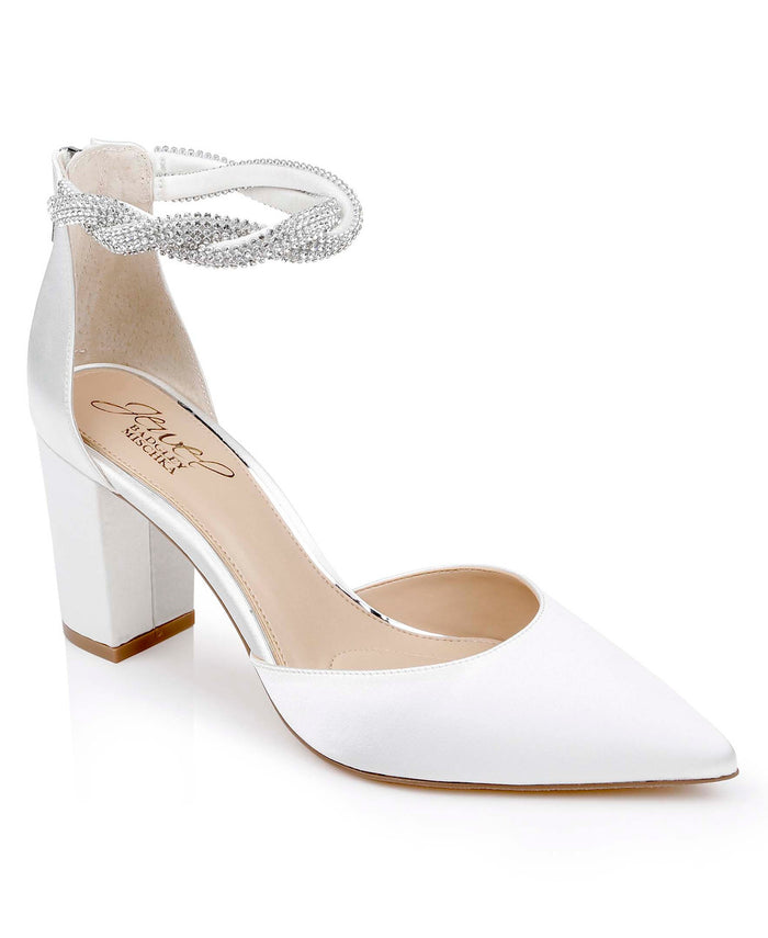 Ivory | Tinsley Pointed Toe Block Heel Pumps