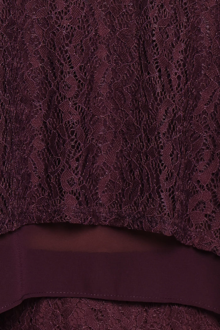 TOPS Tracy Halter Top - Plum Lace