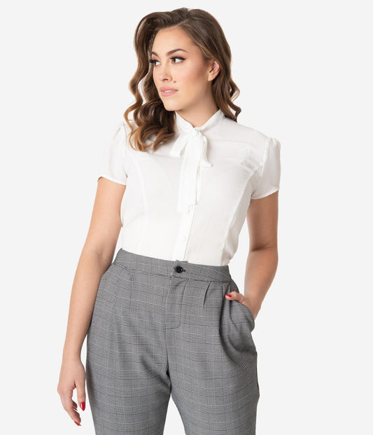 Unique Vintage 1940s White Elsie Blouse