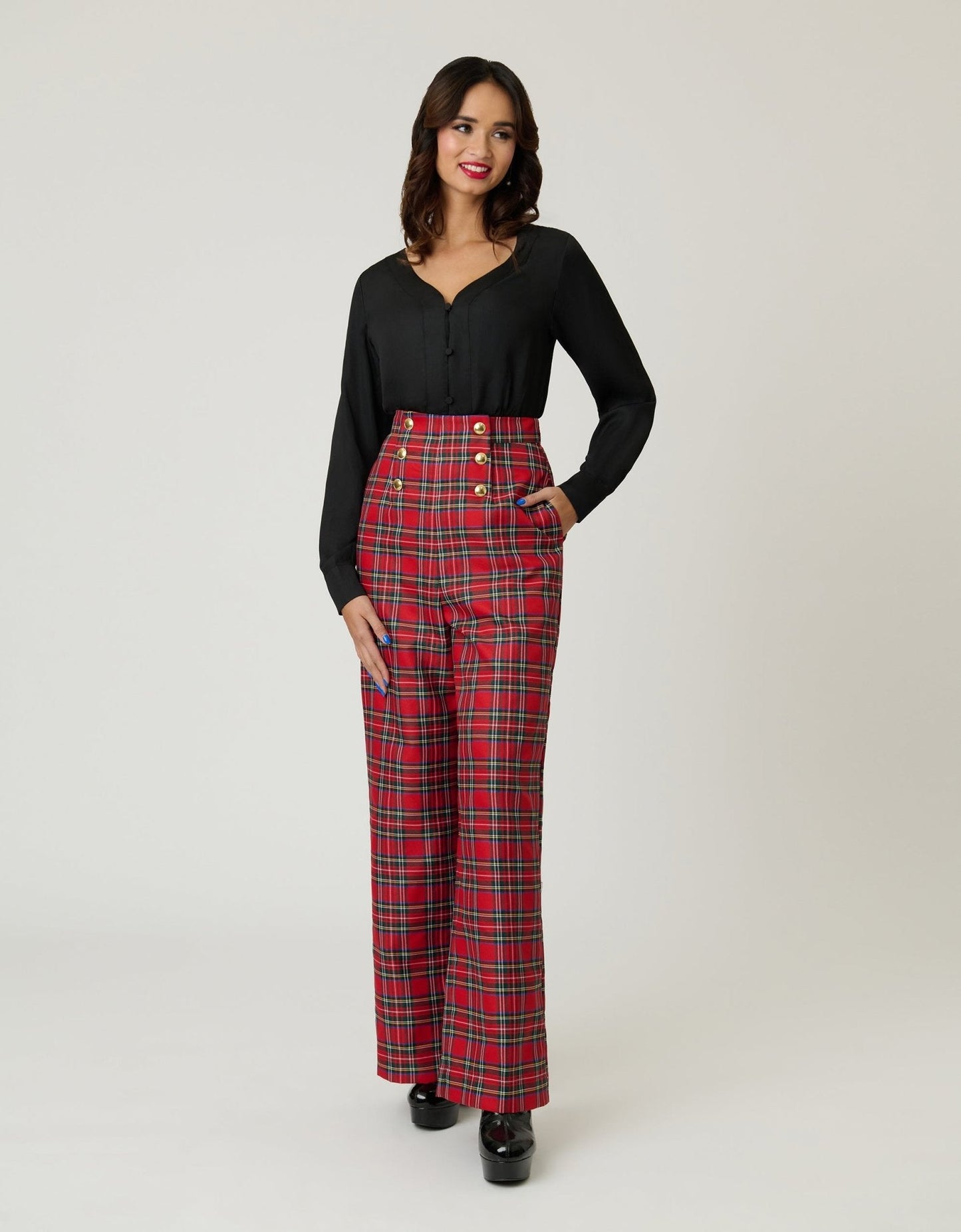 Unique Vintage Black Long Sleeve Blouse