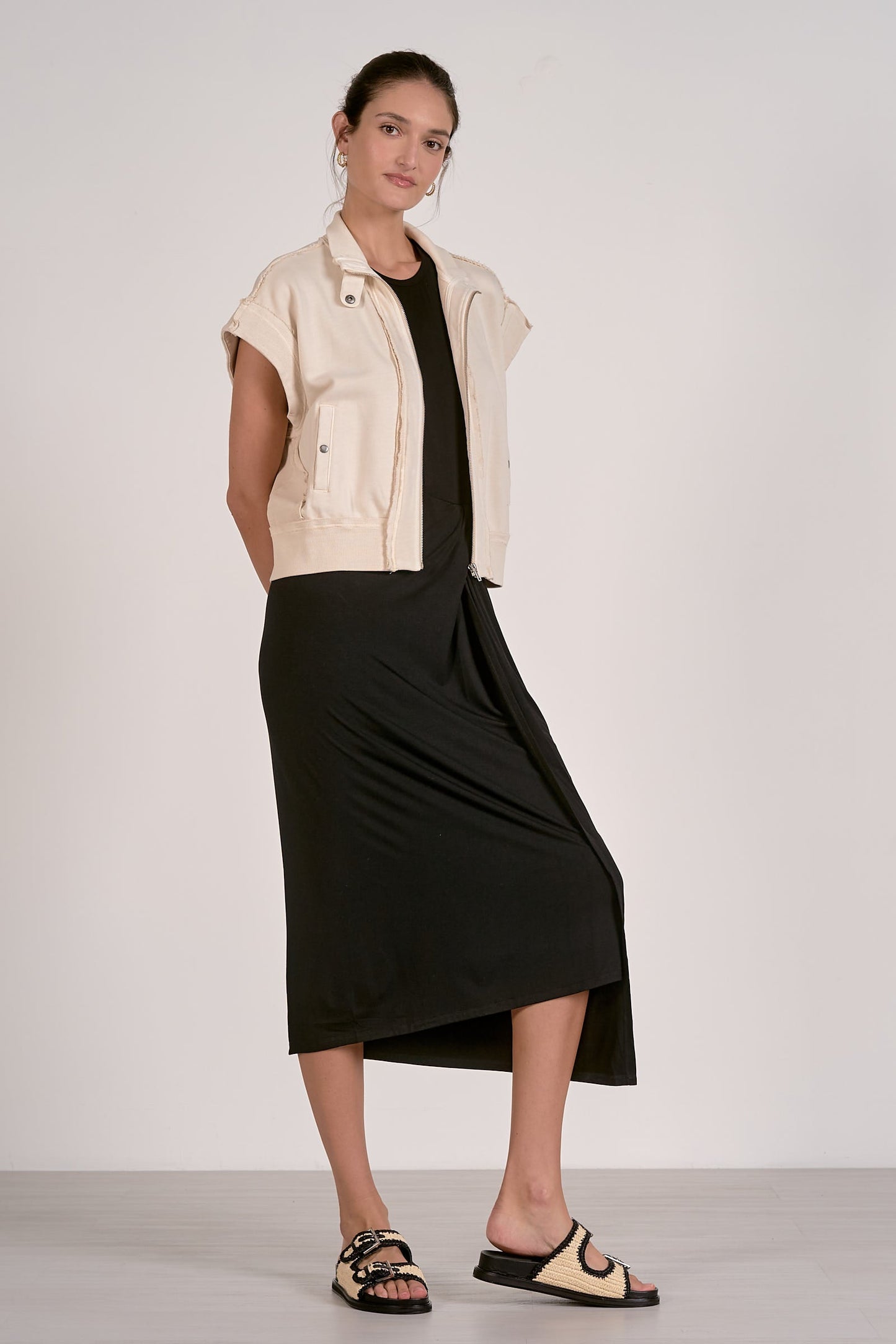 Elan Cap Sleeve Zipper Vest
