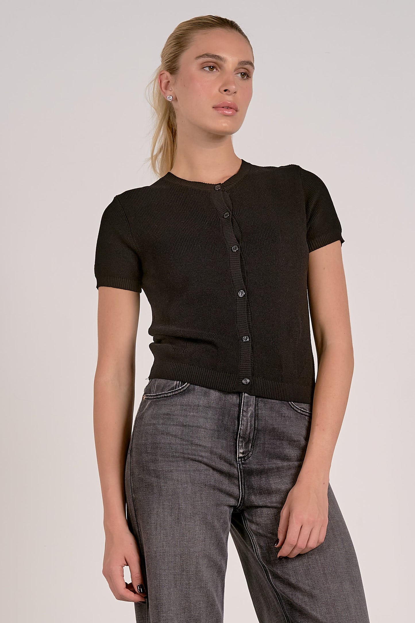 Elan Short Sleeve Sweater Cardigan