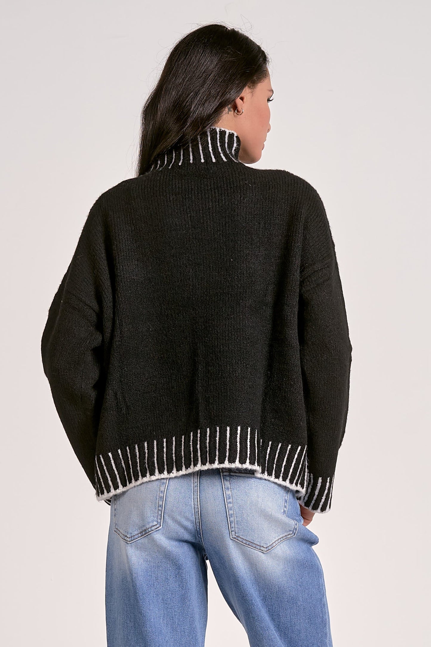 Elan Contrast Seam Sweater