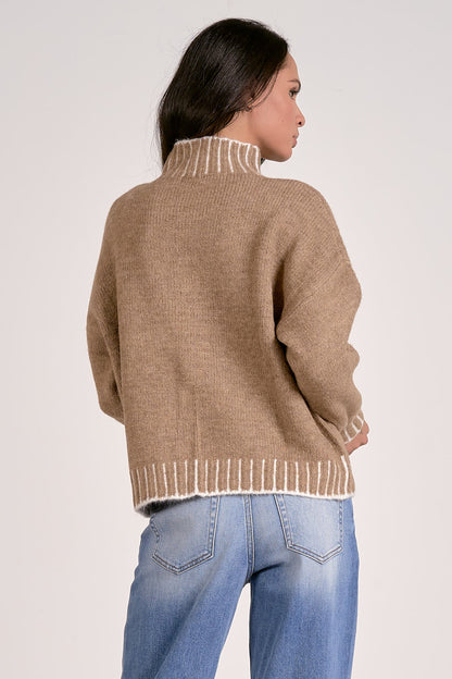 Elan Contrast Seam Sweater