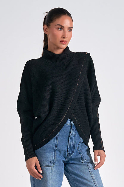 Elan Cross Front Sweater Top