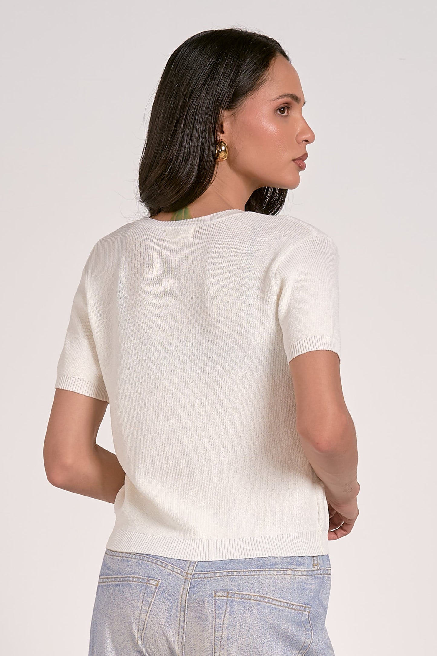 Elan Short Sleeve Sweater Cardigan