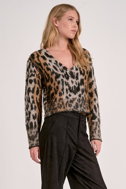 Elan Cheetah Sweater Cardigan