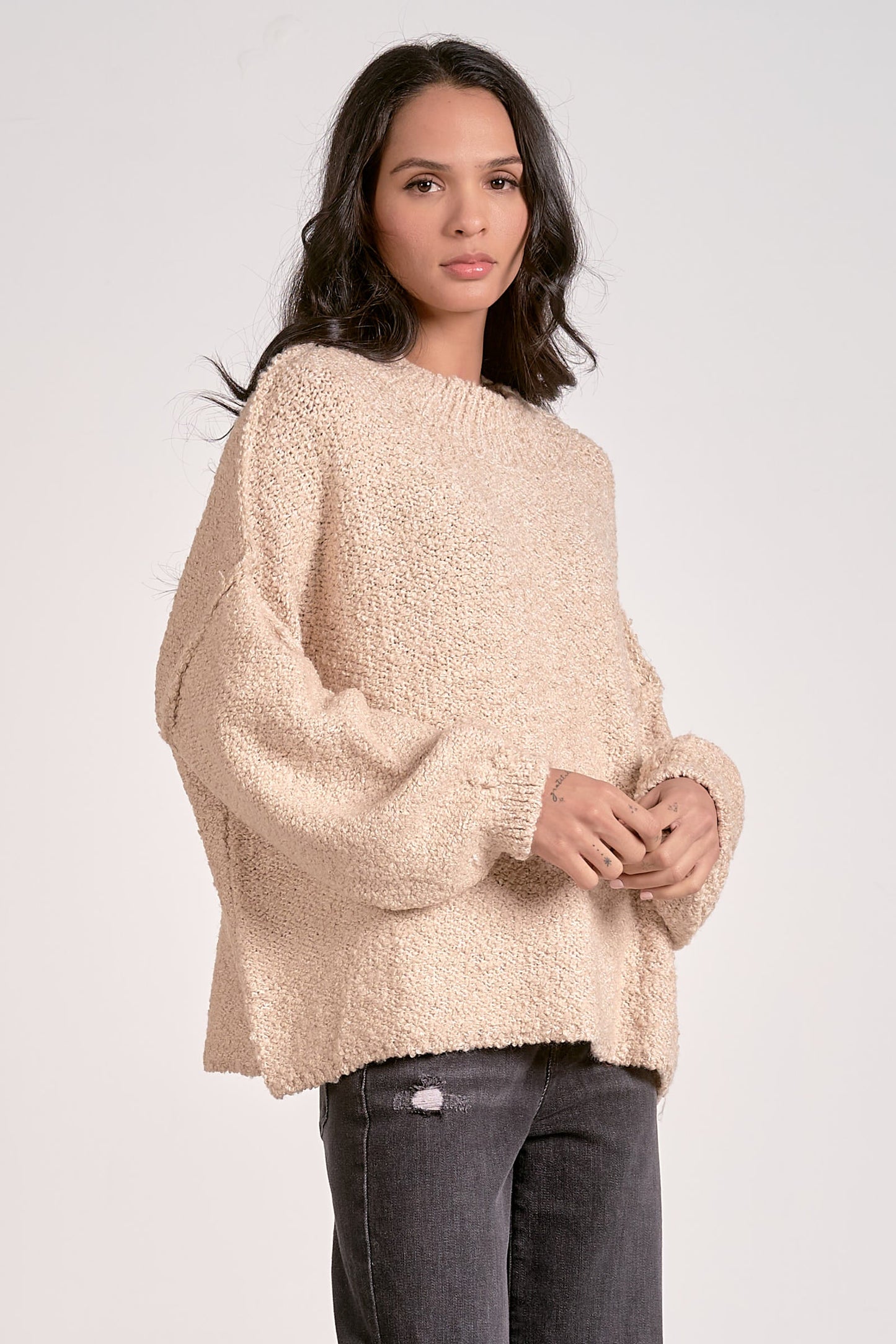 Elan Crewneck Boucle Sweater