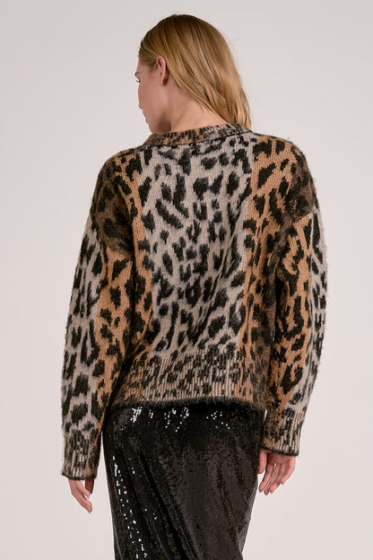 Elan Cheetah Crewneck Sweater
