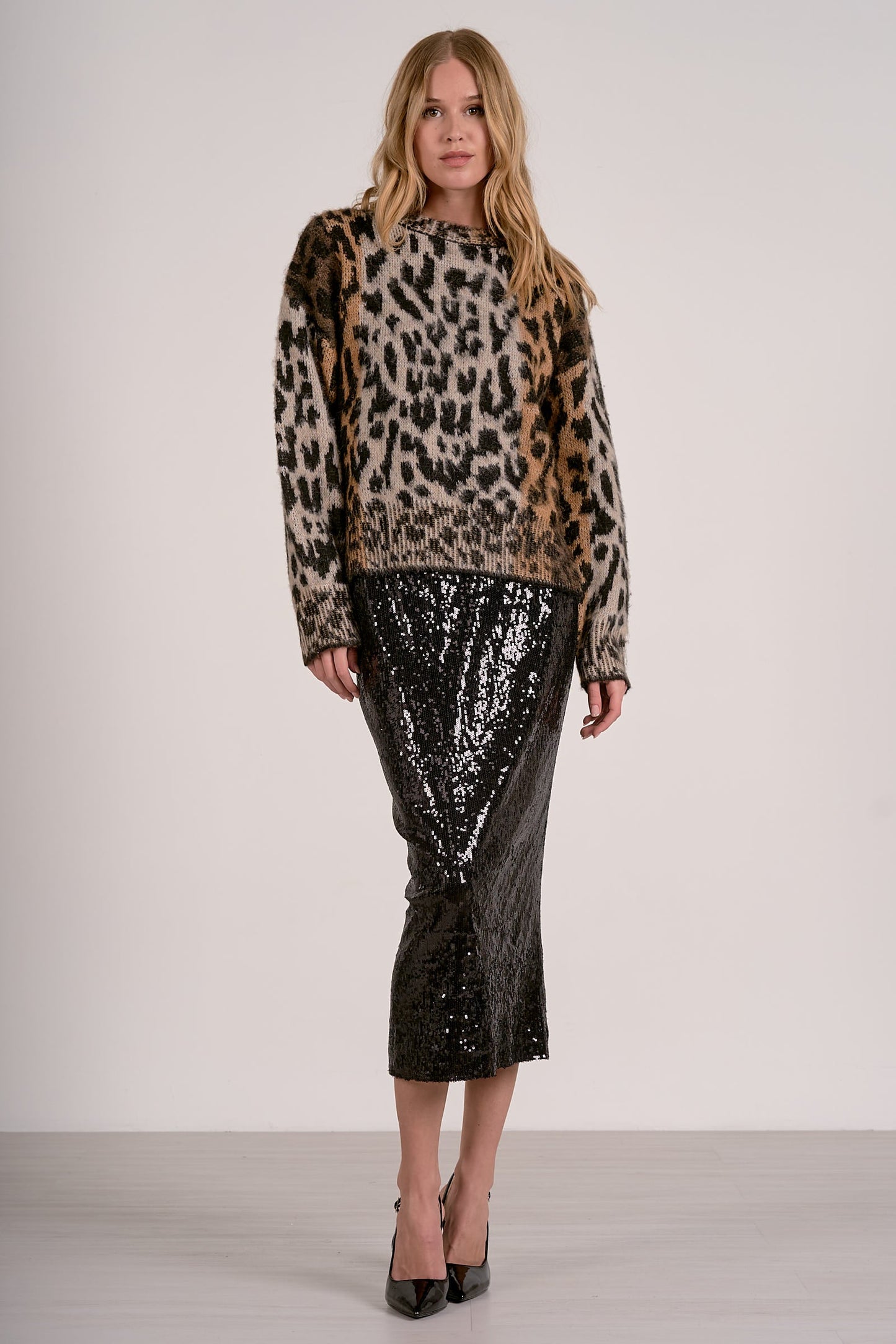 Elan Cheetah Crewneck Sweater