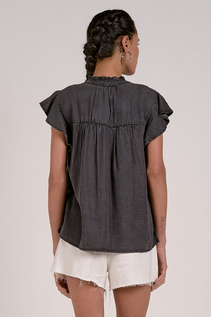 Elan Button Down Chambray Shirt