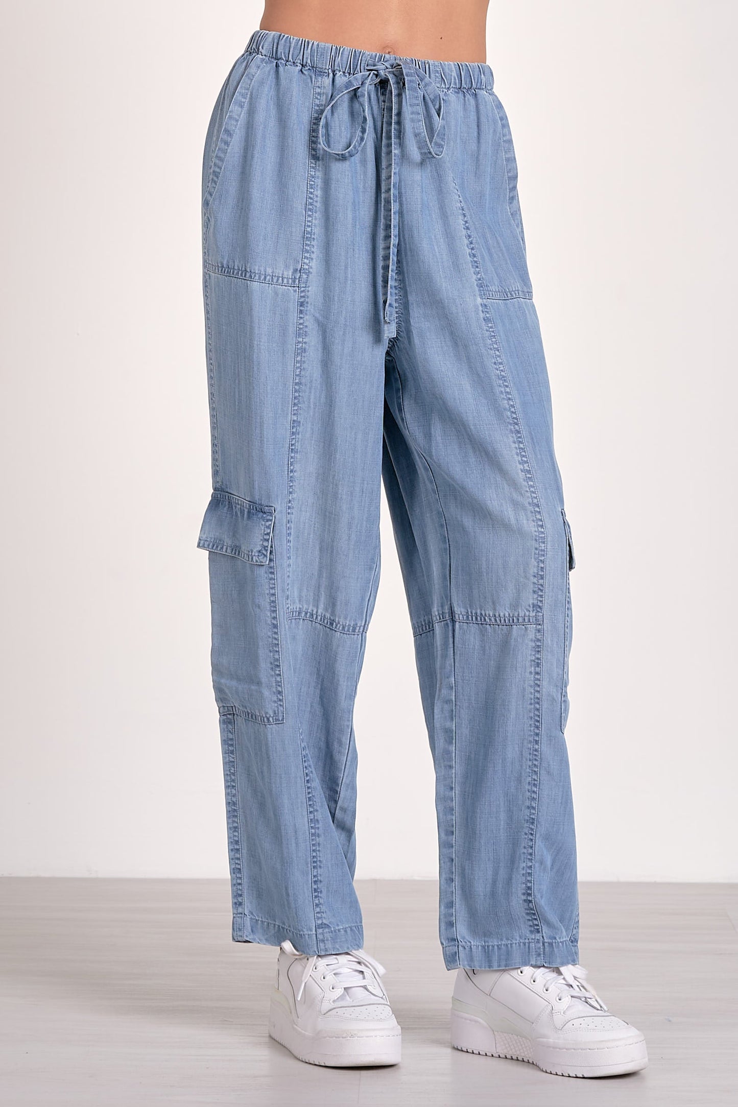 Elan Chambray Cargo Pants