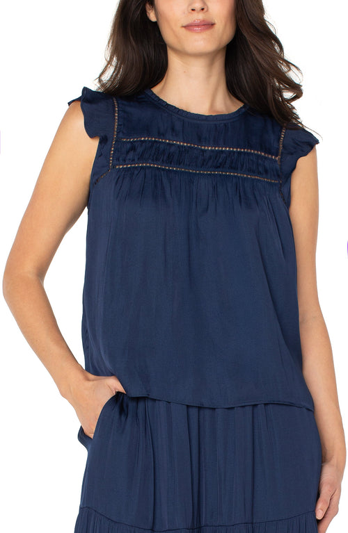 Liverpool Flutter Sleeve Woven Top