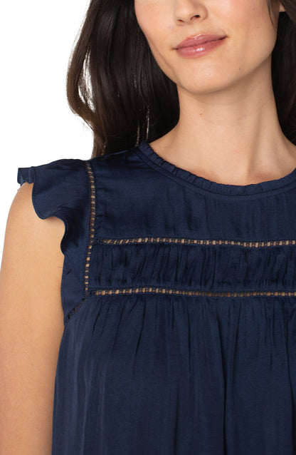 Liverpool Flutter Sleeve Woven Top