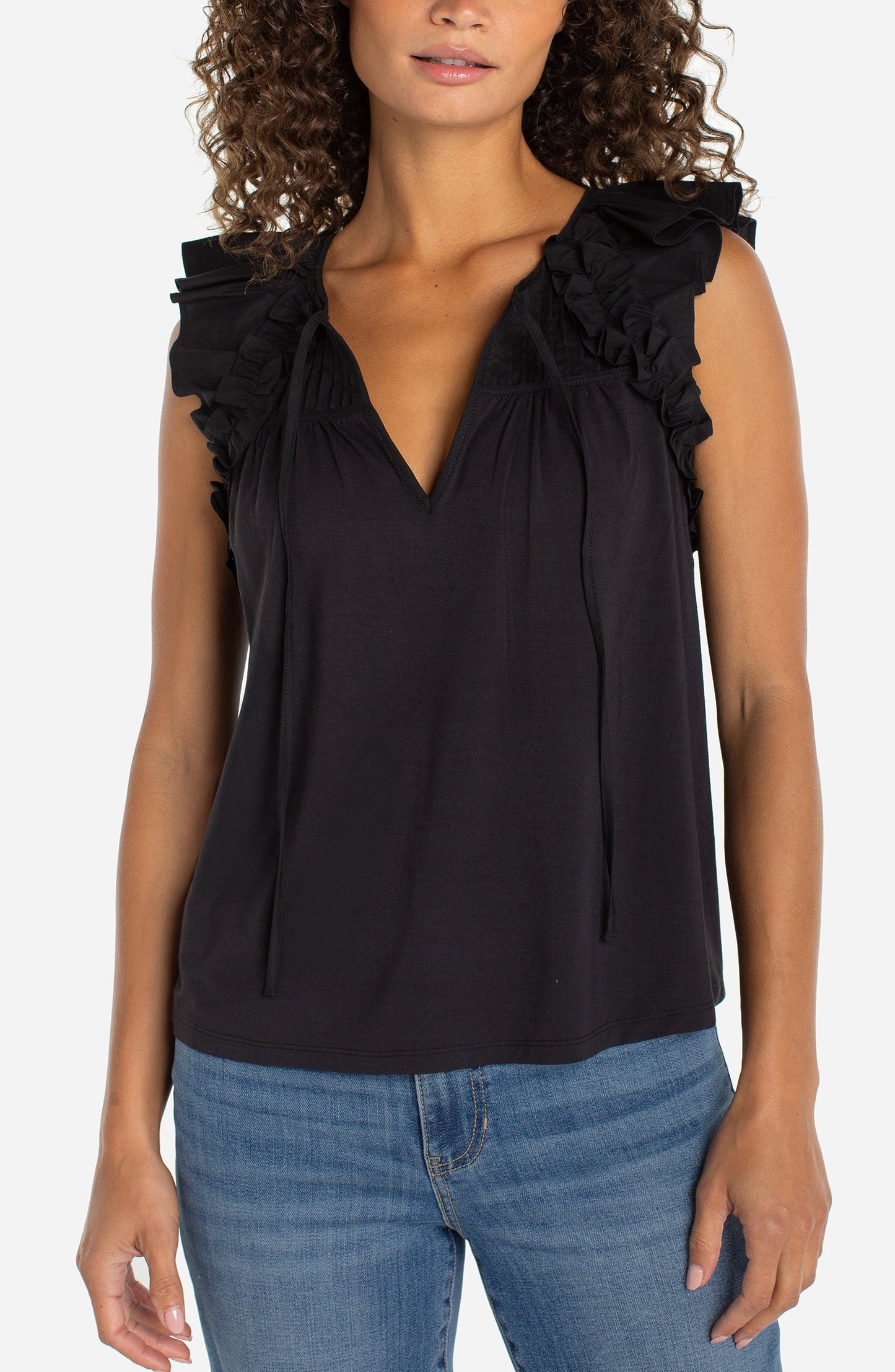 Liverpool Flutter Sleeve Tie Top
