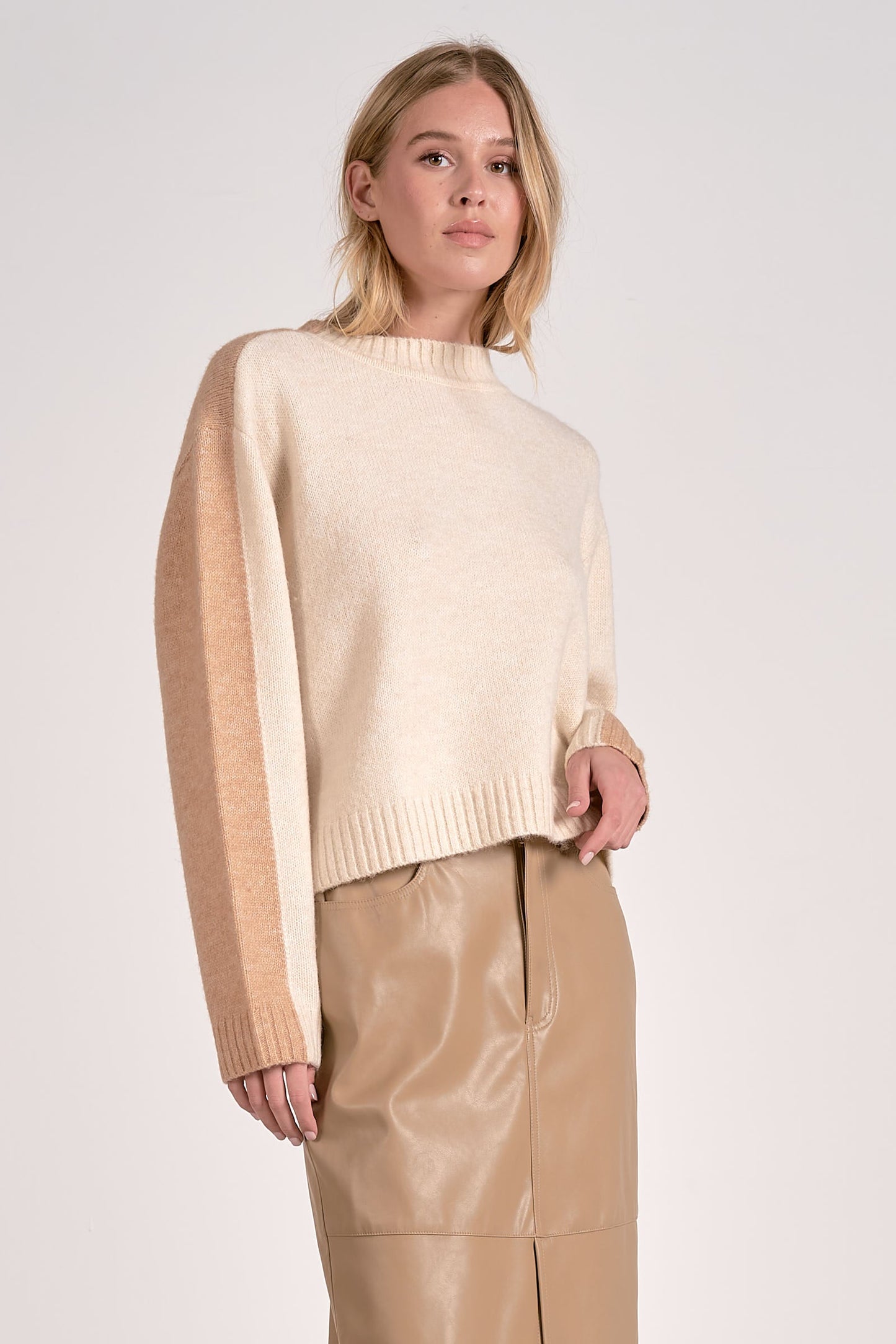 Elan Crewneck Colorblock Sweater