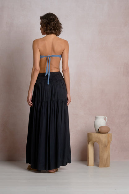 Elan Midi Smock Waist Band Skirt