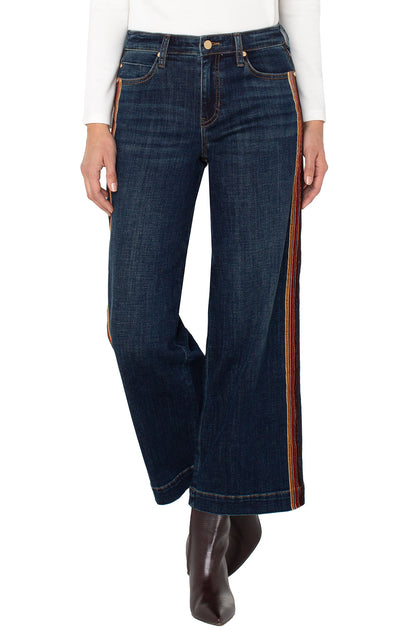 Liverpool Stripe Wide Leg Jean