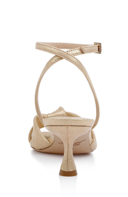 Gold | Valerie Open Toe Kitten Heels