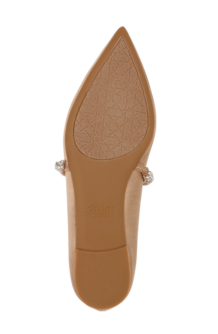 Dark Nude | Vana Pointed Flats with Embellished Straps
