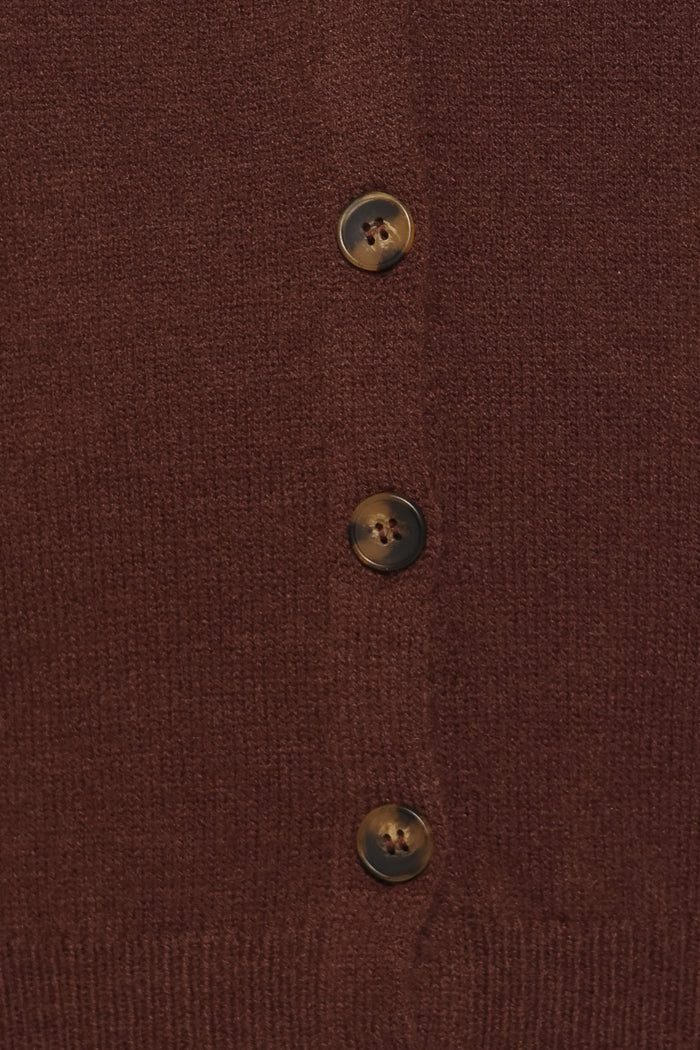 KNITWEAR Veniza V Neck Cardigan - Brown