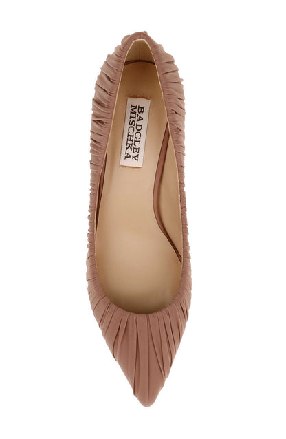 Nude Fabric | Verity Ruched Kitten Heel Pumps Top