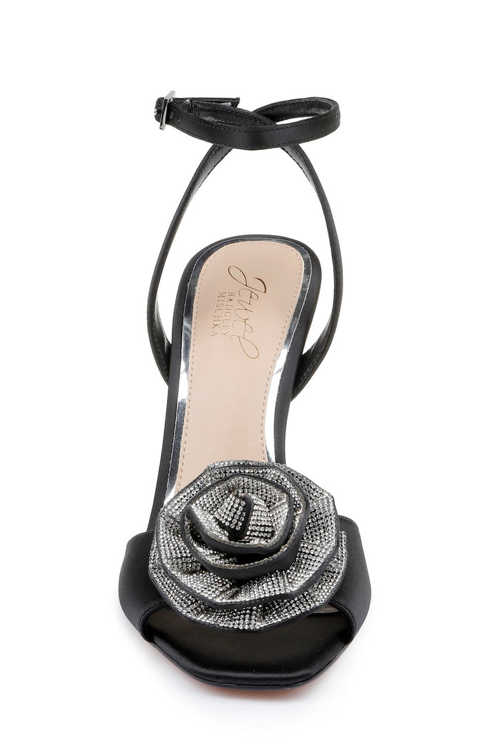 Black | Vida Rosette Peep Stiletto