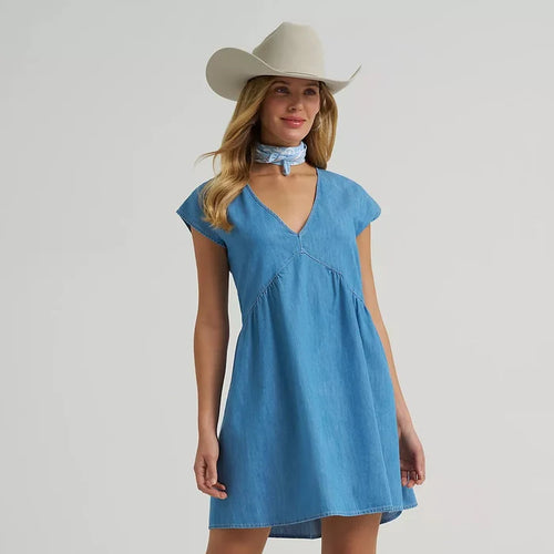 Wrangler Retro Women's Denim Swing Dress in Light Denim