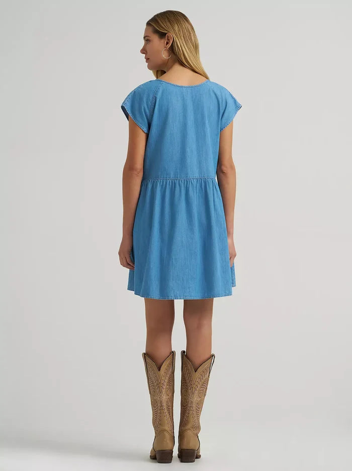 Wrangler Retro Women's Denim Swing Dress in Light Denim