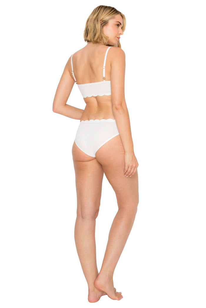 Bridal White | Yummy Baby Rib Scallop Brief Back