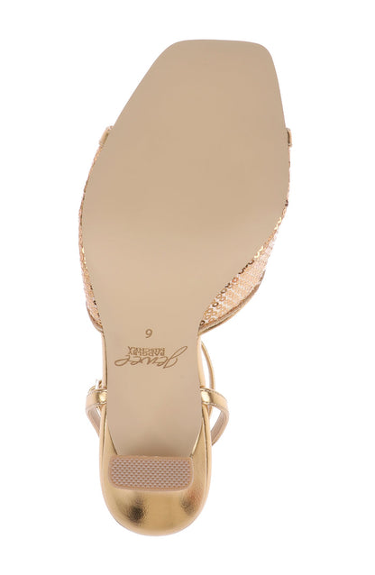 Gold Antique | Zaha Sequin Ankle Strap Sandal Sole