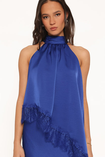 TOPS Zarni Halter Top - Lapis Blue