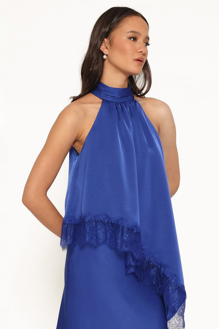 TOPS Zarni Halter Top - Lapis Blue