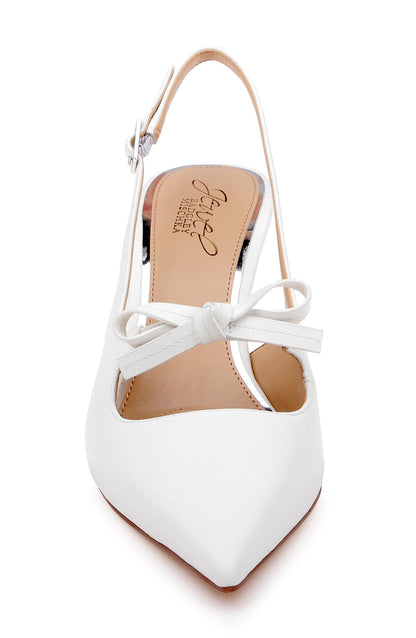 White Matte | Zaya Pointed Toe Slingback Pump Front
