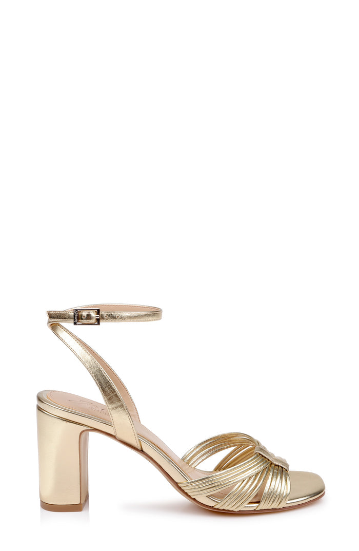 Gold Metallic | Zaylee Ankle Strap Sandal Side