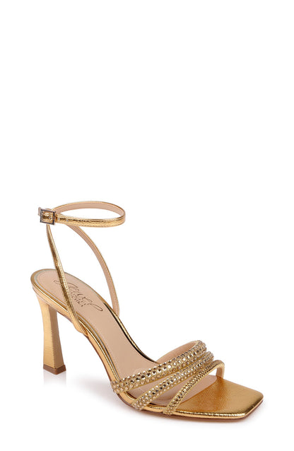 Gold Antique | Zimal II Ankle Strap Sandal Front Side